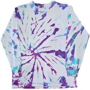 Purple and Blue Tie-Dye Long Sleeve Tee